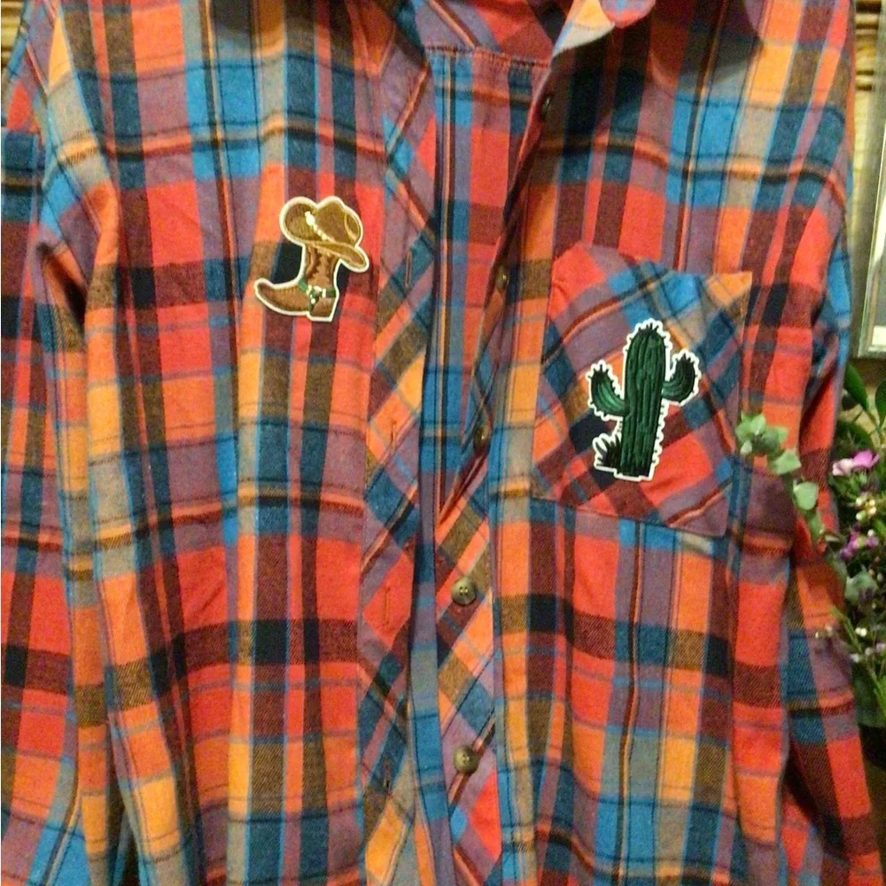 Host pick ! SALE Upcycled Lynyrd Skynyrd Plaid Flannel Shirt - Picture 5 of 6
